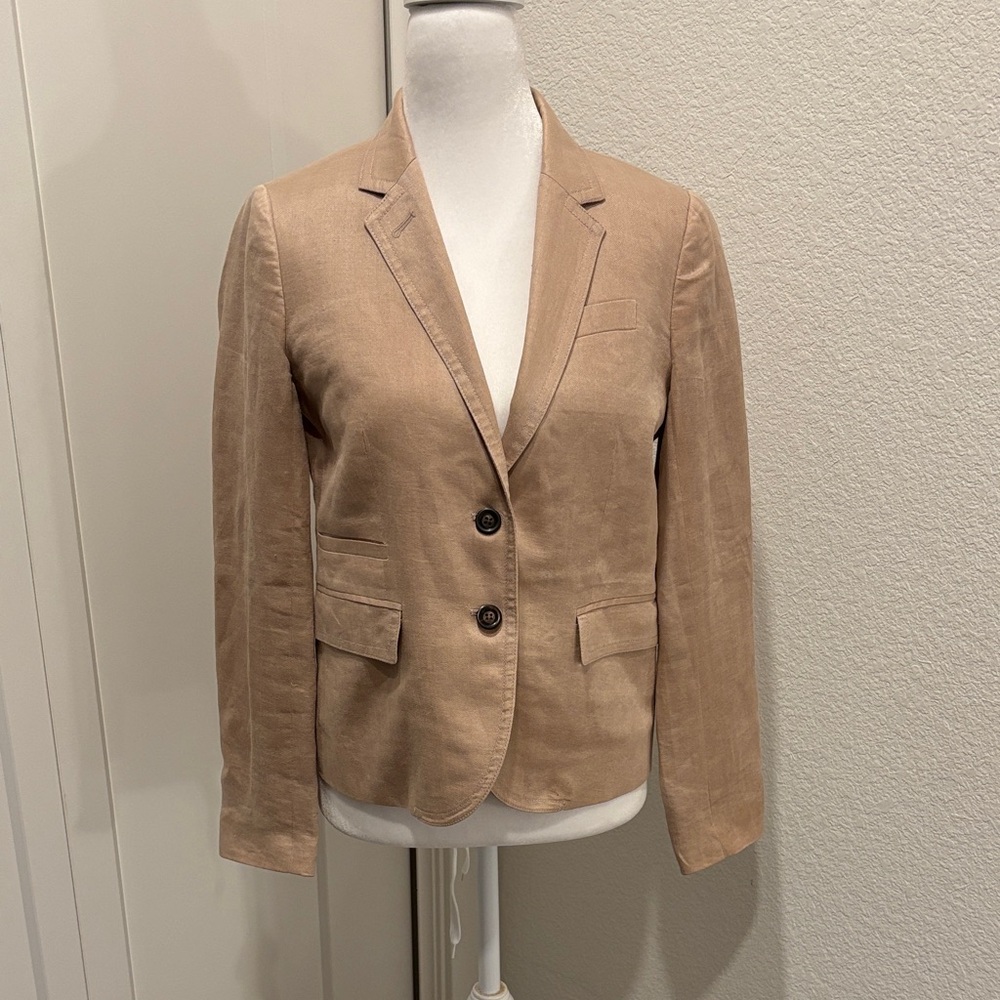 J. Crew Tan Blazer Tailored Notched Lapels